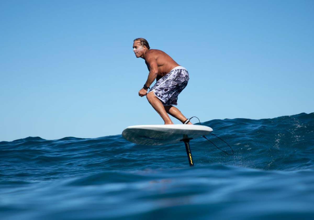 S26 Naish Hover Wing Foil GS - Wing-Surfing Foil Board - Gallery Shot 01 - Robby Naish testing the new Naish S26 Wing Foil board 02