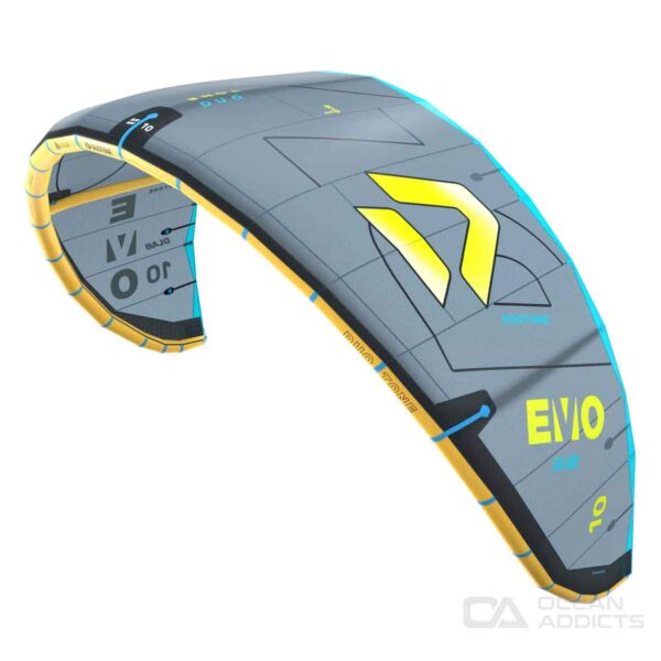 2026 Duotone Evo D-LAB Kite - grey-lime - top angled